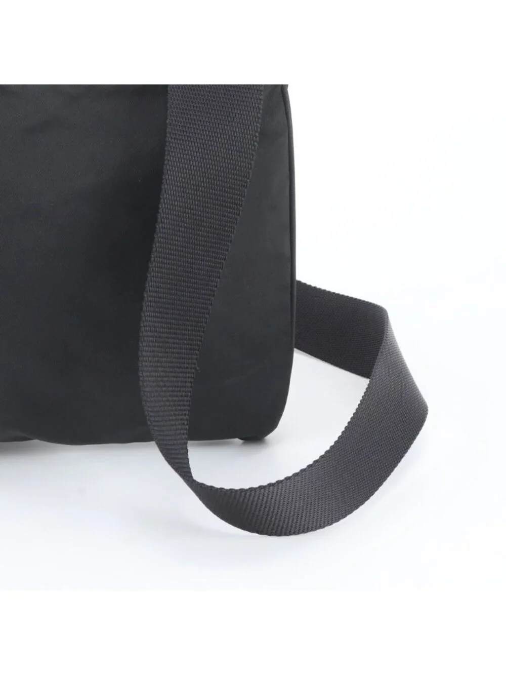 Prada White Tessuto Nylon Triangle Logo Leather Shoulder Bag Crossbody Messenger